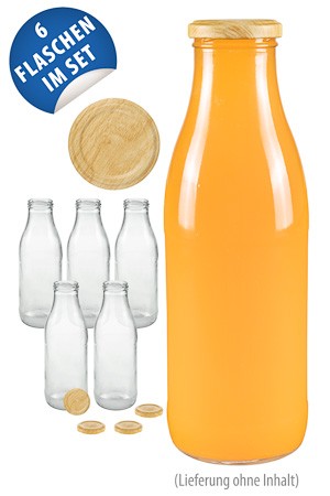 Weithalsflasche 750 ml, 6er Set