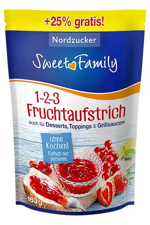 Fruchtaufstrich 1-2-3, 163 g + 25 % gratis