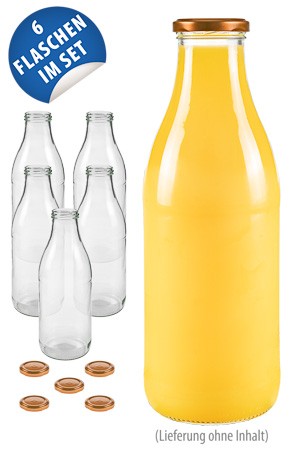 Weithalsflasche 1000 ml TO 48, 6er Set